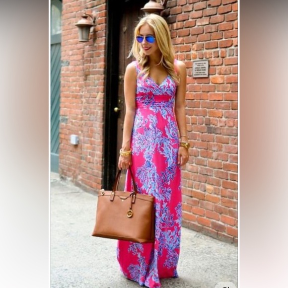 Lilly Pulitzer Dresses & Skirts - Lily Pulitzer Maxi Sloane Dress Capri pink Samba print